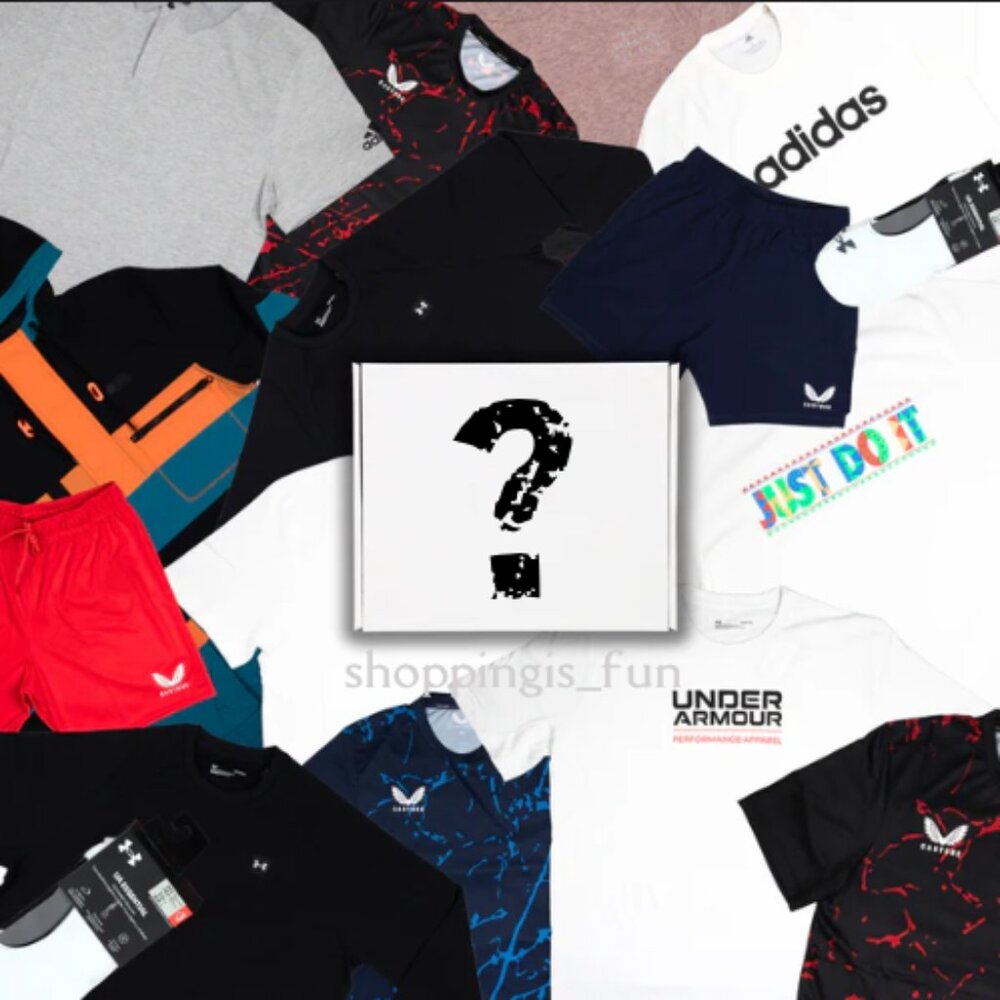 NEW 🥳10Pc Sz Medium/LG Mens Under Armour Mystery Box!  Comfy / Workout Style